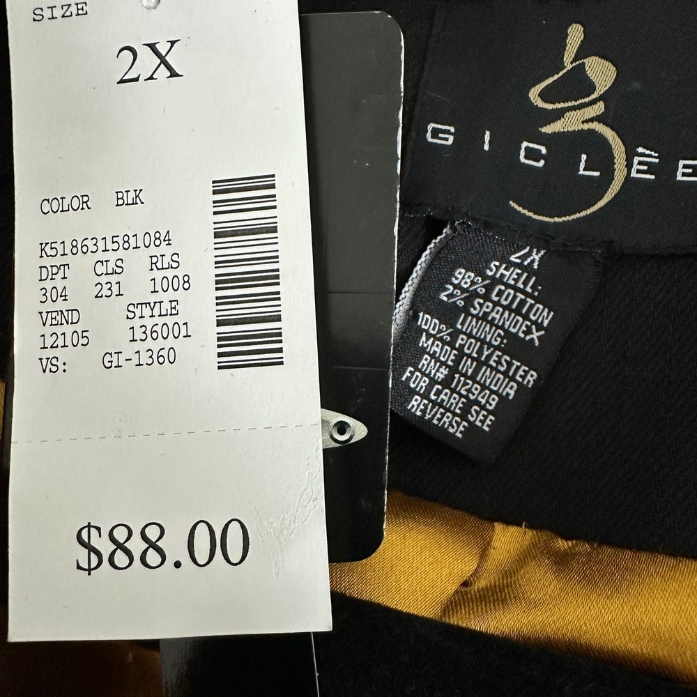 Giclee Womens Jacket Plus 2X Black Gold Embroidered Sequin Mandarin Royal Ornate - Picture 9 of 10